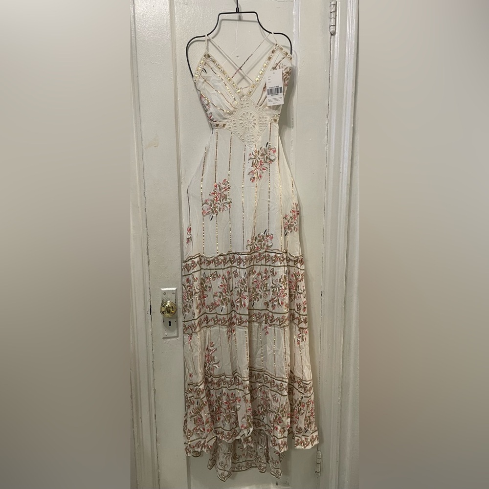 Elegant Backless Floral Maxi Dress